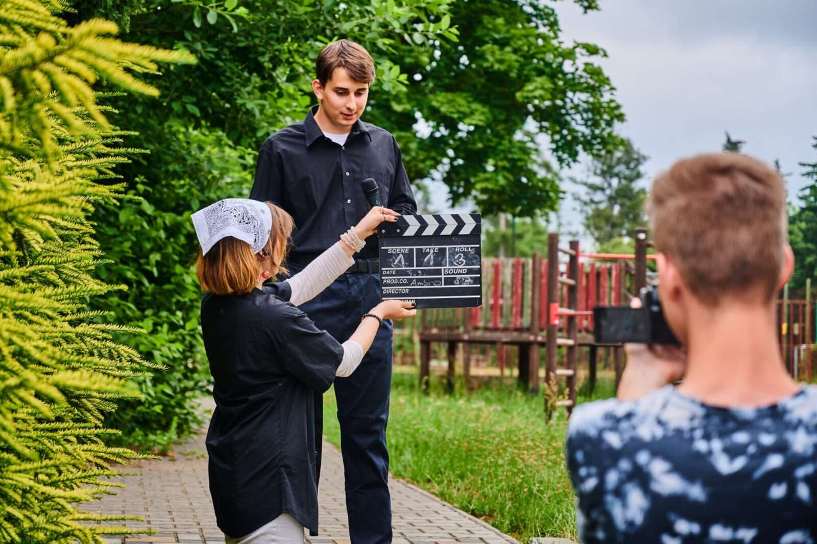 Natáčení s filmovou klapkou